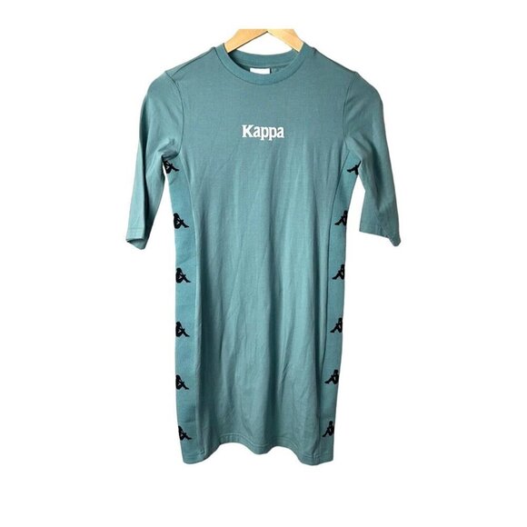 Kappa Teal Color Short Sleeve Pullover Logo T-Shirt Dress Size Small - Picture 1 of 8